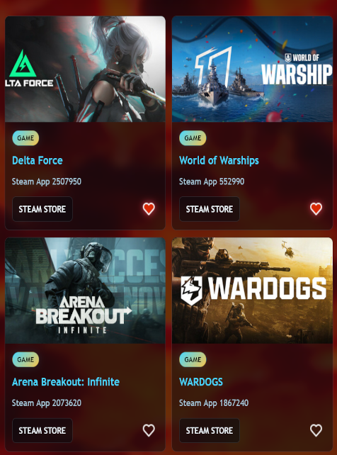 Snapshot for Favorite Games